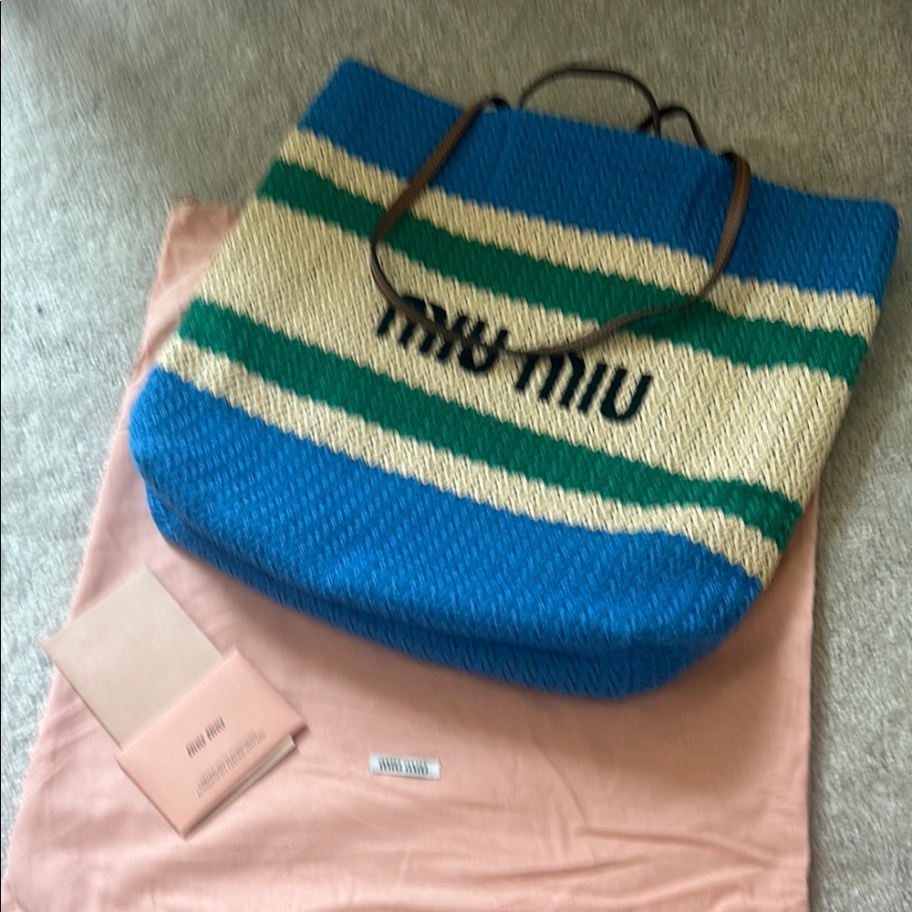 MM - Striped Tote in Blue and Green